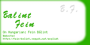 balint fein business card